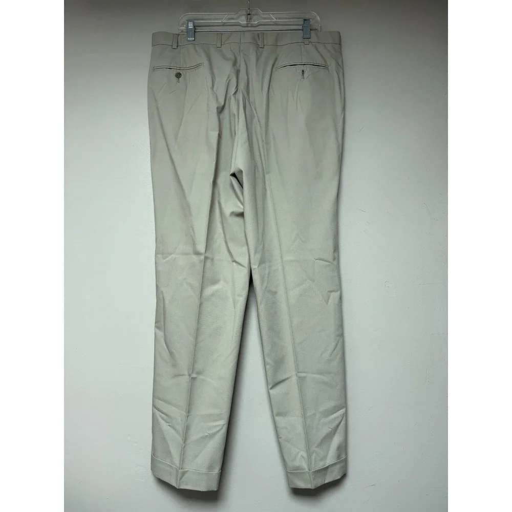 Brooks Brothers 346 Stretch Khaki Dress Pants Mens 34x31 Pleated‎ Flat Front